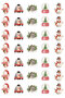 New Year's Stickers, Vintage Snowmen and Figures, 700 Pieces (20 Sheets - Printed on Coated Paper.)