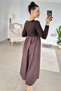 Poplin Garnished Belted Modal Dress 7K117 - 5