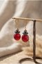 Handmade Crystal Beaded Burgundy Ball Earrings