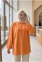 Women's Oversize Lace-Up Long Tunic 75 cm - 4