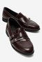 Daly Burgundy Crinkled Patent Leather Genuine Leather Buckle Women's Loafer Shoes