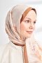 Floral Archive Aveline Pattern Shawl - Milk Brown - Ecru - 3