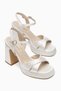 Women's Satin Platform Heeled Shoes - 3