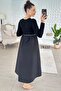 Poplin Garnished Belted Modal Dress 7K117 - 4