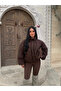 Brown Quilted Fluffy Coat - 6