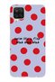 Samsung Galaxy A12 / M12 Compatible Red Polka Dot Pattern Transparent Phone Case