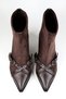 Suede & Leather Double Buckle Women's Thick Heeled Boots with Back Zipper