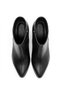 Women's Black Winter Leather Classic Side Zipper Pointed Toe Thick Heeled Boots 143 - 3