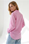Women's Pink Geometric Stripe Detailed Flowy Shirt Gml-19001335 - 5