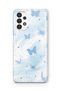 Samsung Galaxy A53 Compatible Pastel Blue Butterfly Pattern Transparent Phone Case