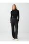 Dark Anthracite Straight Cut Soft Touch Trousers with Stitching Detail