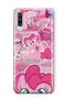 Samsung Galaxy A70 Compatible Pink Pony Patterned Transparent Phone Case