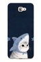Samsung Galaxy J7 Prime Compatible Transparent Phone Case with Shark Costume and Cat Pattern