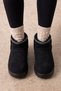 Women's Black Fur Lined Thick Soled Suede Short Casual Boots - 3