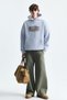 Oversize printed hooded sweatshirt