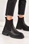 Women's Dark Brown Chelsea Boots – Thick Sole Elastic Casual Winter Boots