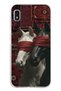Samsung Galaxy A10 Compatible Transparent Phone Case with Carpet Background and Horse Artistic Pattern