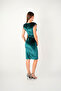 Velvet Fabric Shoulder Tassel Pencil Dress - EMERAL GREEN - 4
