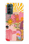Samsung Galaxy M13 / M23 Compatible Abstract Art Collage Pattern Transparent Phone Case