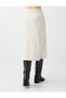 Beige Melange Elastic Waist Cotton Blend Soft Touch Midi Skirt - 7