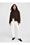 Two Mt Shop Quality Lcw Vision Brown Cashmere Plain Oversize Women's Jacket - 4