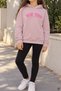 Dusty Rose Girls' New York Printed 3 Thread Hooded Sweatshirt 24993 - 3