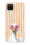 Samsung Galaxy A12 / M12 Compatible Transparent Phone Case with Heart and Glasses Duck Pattern