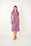 Imported Glitter Fabric Belt Detailed Midiboy Dress - Pudra