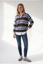Women's Brown Gray Polo Collar Soft Textured Knitwear Sweater Kzk-19001170 - 5