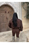 Brown Quilted Fluffy Coat - 5