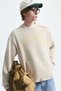 Washable oversize sweatshirt with text - 4