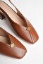 Women's Daily Tan 4 cm Thick Heeled Shoes Tr05Ms01D - 2