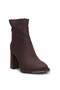 26Blg414-5 Women's Zippered Heeled Boots Brown - 2