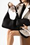Suede Look Women's Shoulder Bag and Makeup Bag Hobo Bag Set - 3