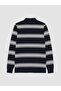 Esvab • Modern & Distinctive Devrik Roba Collar Striped Men's Sweatshirt - 3