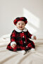 Baby Winter Dress with Hat, Plaid Pattern - 2