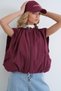 Women's Burgundy Crew Neck Zippered Lined Sleeveless Trench Coat Alc-X15620 - 3