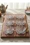 6 Person 12 Piece Lotus Flower Model Glass Snack Bowl Set Presentation Bowl Plate Dish 160ml