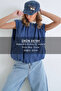 Women's Indigo Crew Neck Zippered Lined Sleeveless Trench Coat Alc-X15620 - 2