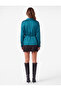 Regular Fit Notched Collar Long Sleeve Tie-Up Satin Shirt - 3