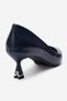 Lawton Navy Blue Leather Women's Heeled Shoes - 7
