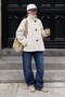 White Checkered Stand Collar Women's Trench Coat Mg2921 - 2