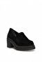 Elit Vvs2752S Women's Genuine Suede Leather Classic Heeled Shoes Black - 2