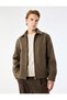 Wool Blend Long Sleeve Pocketed Zippered Shirt Collar Cashmere Jacket - 2