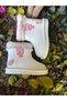 Pink Teddy Bear Plush Lined Girls' Winter Boots – Warm Boots - 7
