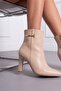 Women's Pointed Toe 8 cm Thin Heeled Boots Is319Nav - 4