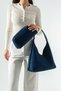 Suede Look Women's Shoulder Bag and Makeup Bag Hobo Bag Set