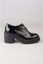 Seç v2709 genuine leather heeled male shoe (heel:7 cm) black patent
