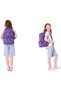 Girl's Navy Blue Patterned School Backpack and Three Compartment Pencil Case Set - 4