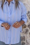 Blue Striped Stone-Inlaid Shirt - 2